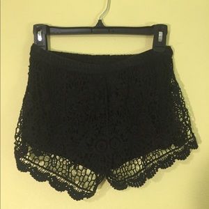 Black lace shorts